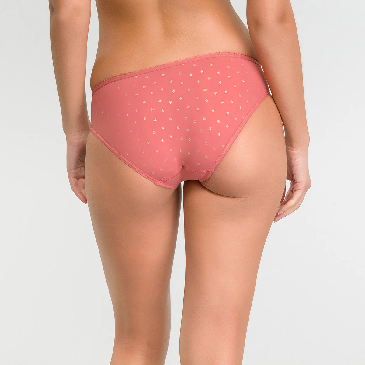 Culotte femme microfibre rose imprimé plumetis doré – Dim Generous