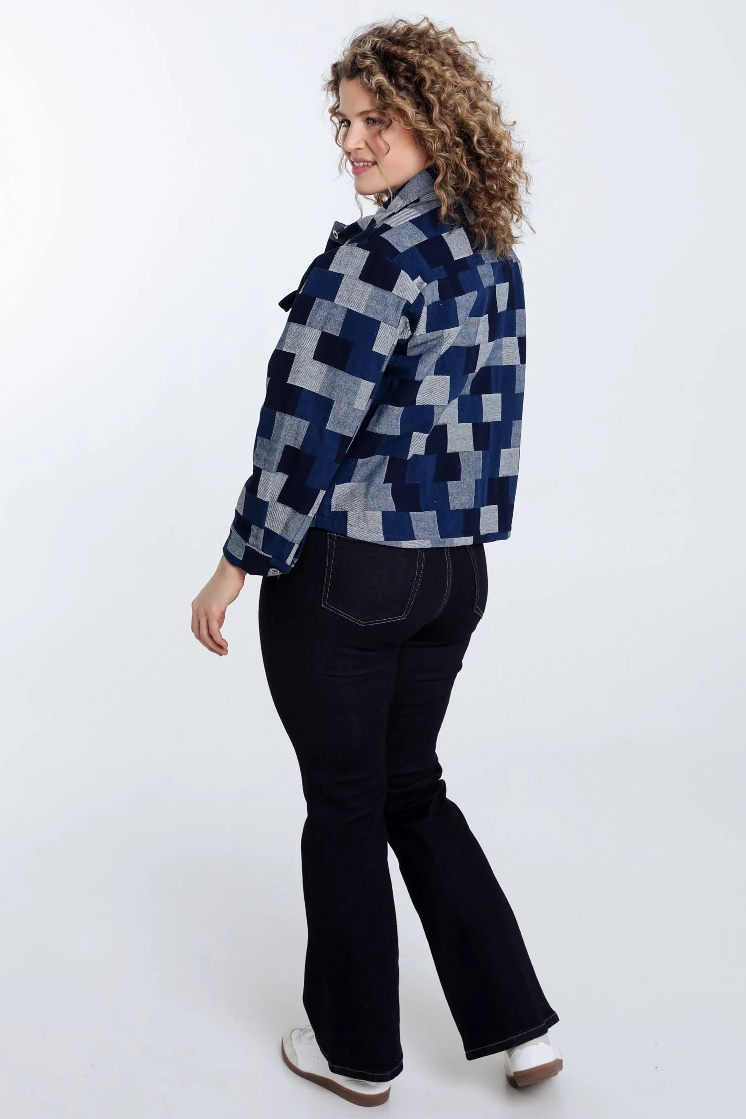 Veste en jeans dessin patch