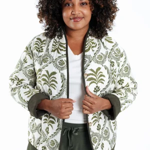 Veste matelassée imprimé feuillage