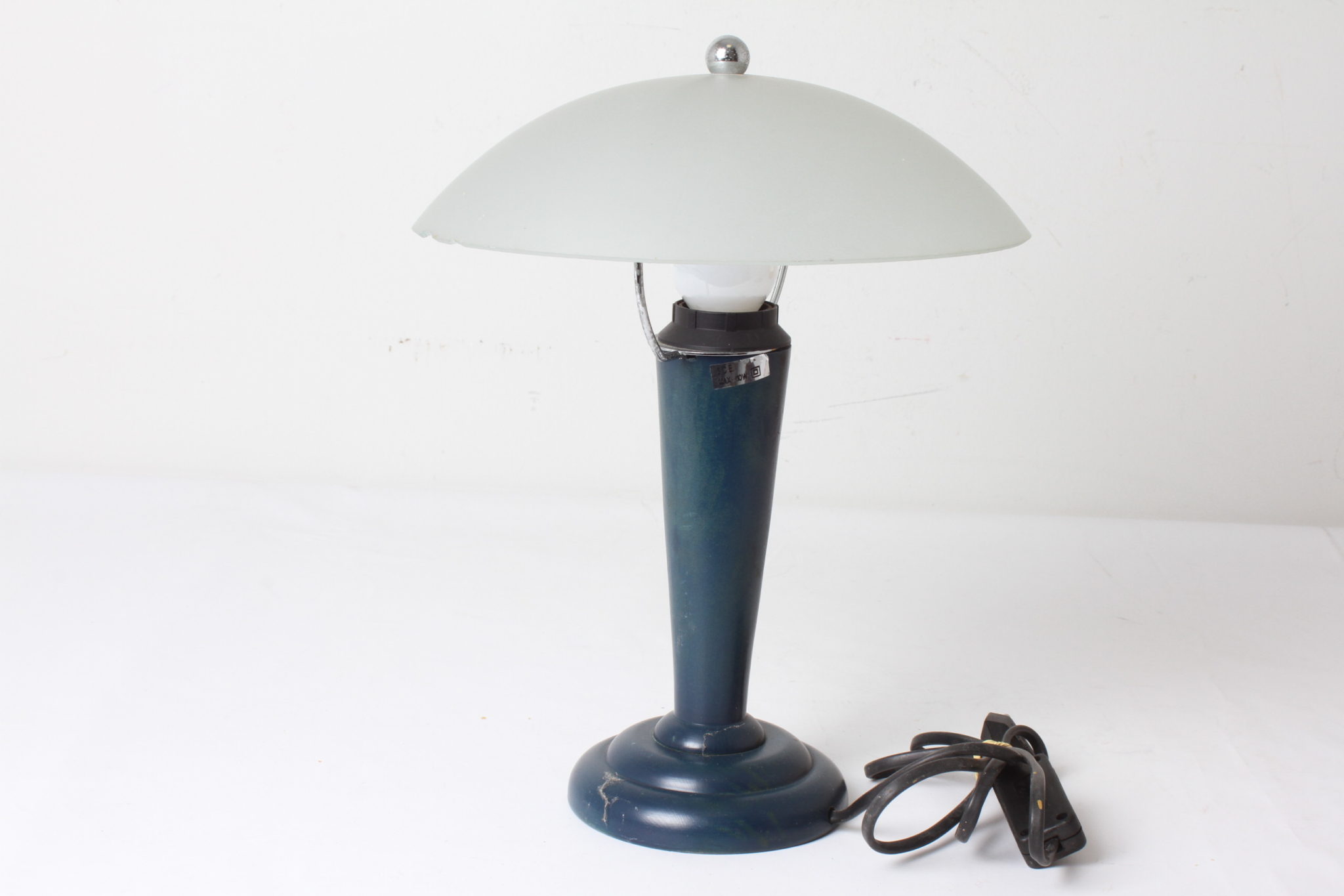 Lampe champignon – Bois et verre dépoli