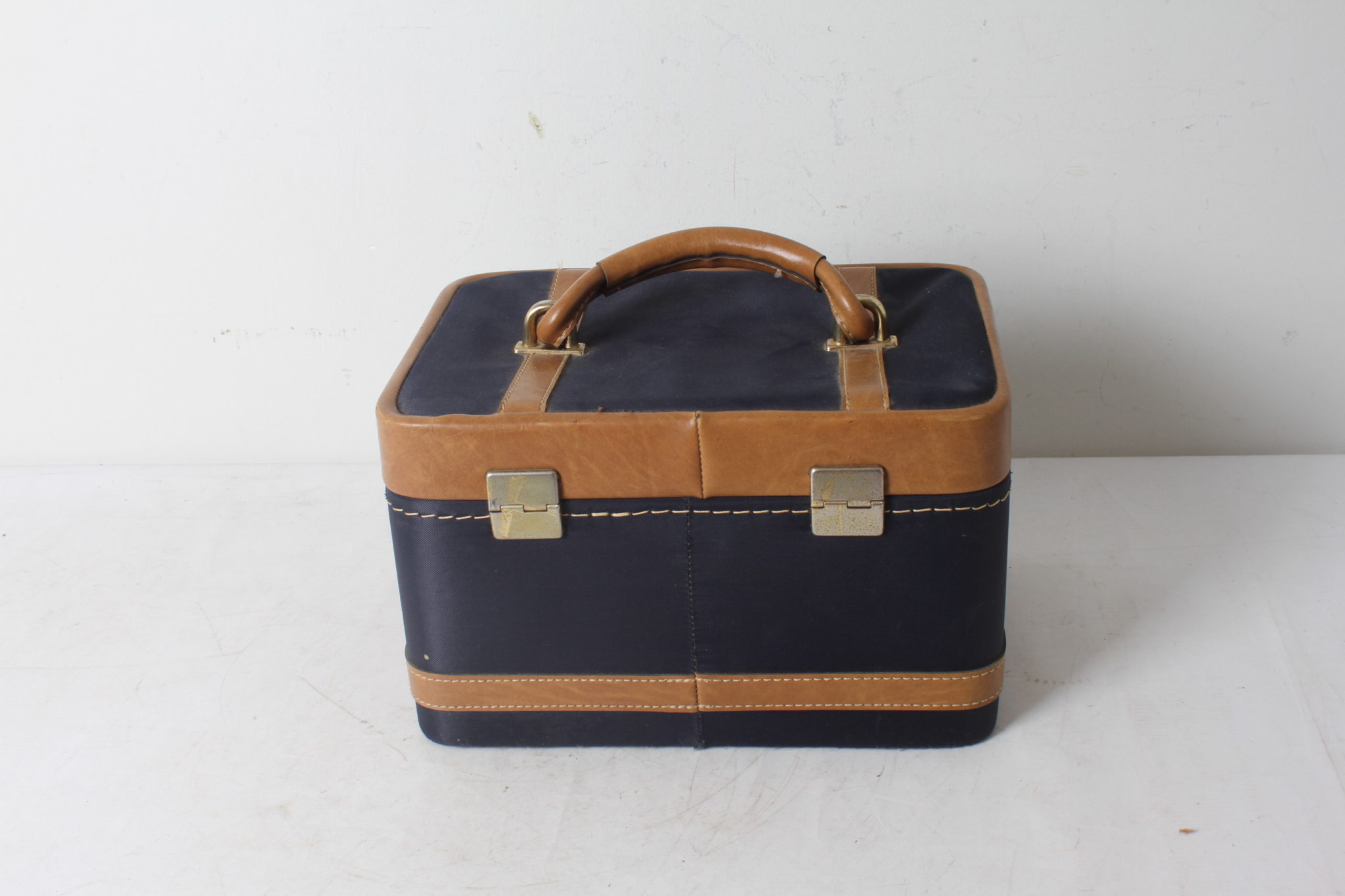 Vanity Case en Simili et tissus marine