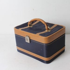 Vanity Case en Simili et tissus marine