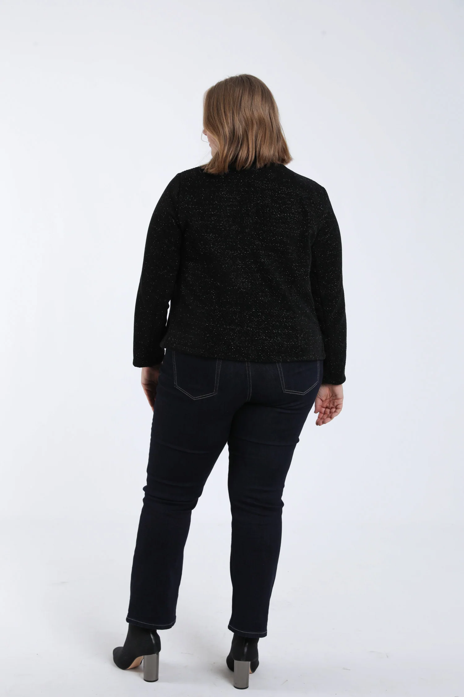 Veste jacquard bicolore avec lurex