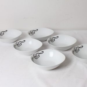 6 bols décor musique